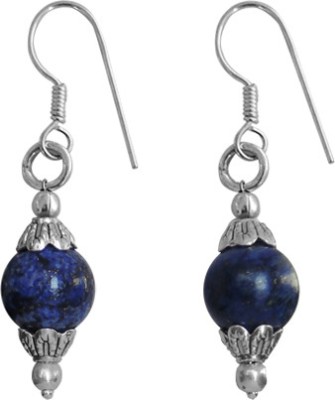 Pearlz Ocean Dyed Lapis Lazuli Danglers Earring Hook Clasp Earrings For Girls & Women Lapis Lazuli Alloy Drops & Danglers