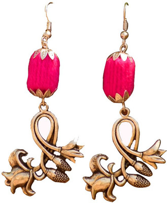 

Ba No Batwo Tulip Cotton Dori Dangle Earring