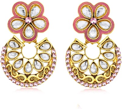 SPARGZ Stylish Gold Earring Diamond Alloy Drops & Danglers