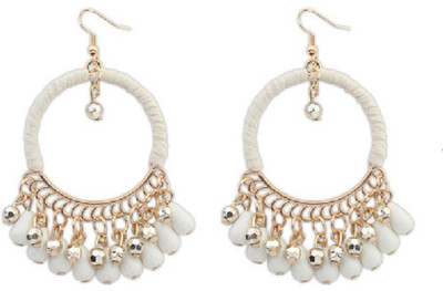 

Aaishwarya White Beaded Crystal Alloy Dangle Earring