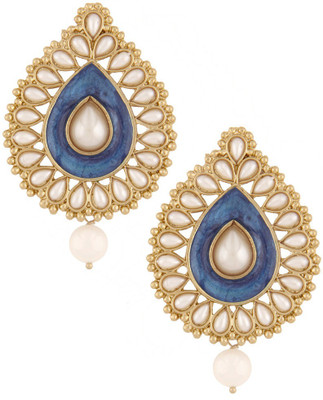 

the jewelbox Marble Meena Pearl Copper Stud Earring