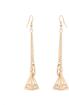 GoldNera Triangular Fall Alloy Tassel Earring GoldNera Earrings