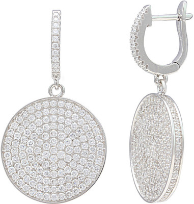 

Ijuels Love Forever Diamonds Look Alike Cubic Zirconia Sterling Silver Drop Earring