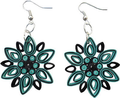

Designer's Collection Quilled Blue & Black Paper Dangle Earring