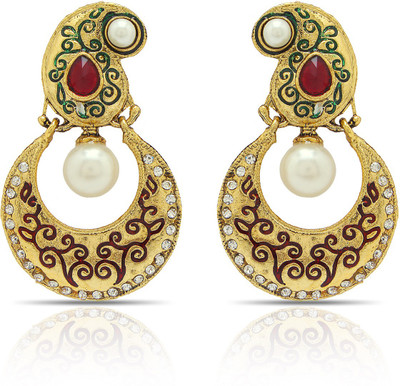 

Luxor Traditional Mango Shape Earrings Topaz Alloy Chandbali Earring