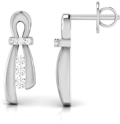 

Anopchand Tilokchand Jewellers Post & Butterfly Cubic Zirconia Silver Stud Earring