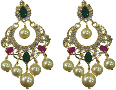

Sri Kapi Pearls FE135 Cubic Zirconia Alloy Chandbali Earring