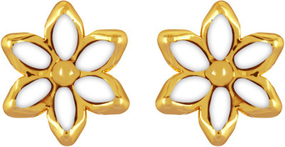 

Mahi White Floral Cat's Eye Alloy Stud Earring
