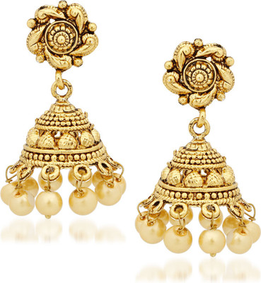 

Meenaz Jhumki Earrings For Girls &Women Cubic Zirconia, Crystal Alloy Jhumki Earring