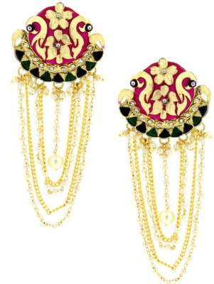 the jewelbox Statement Peacock Rani Brass Drops & Danglers