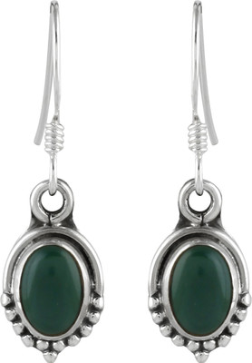 

Abhooshan Precious Stone Jade Sterling Silver Dangle Earring
