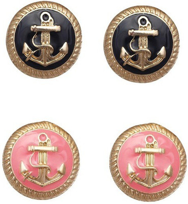 

Aaishwarya Anchor Down Set (Pack of 2) Alloy Earring Set