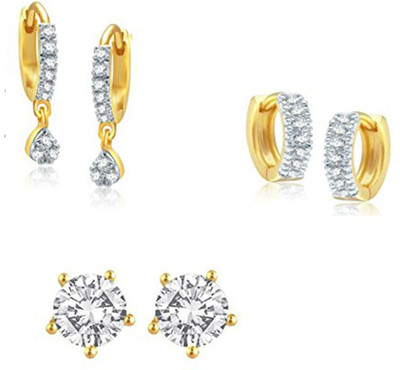

Zeneme Latest Fashionable American Diamond Combo Alloy Earring Set