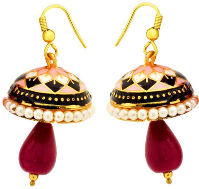 

YugshaJewels Meenakari Jewellery YJE-1832 Metal Jhumki Earring