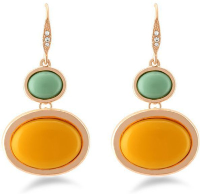

Jazz Jewellery Emerald Orange and Green Round Pearl Hanging Earrings Alloy Drop Earring