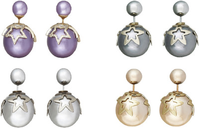 Shining Jewel 4 Combo Pack Earring Plastic Stud Earring