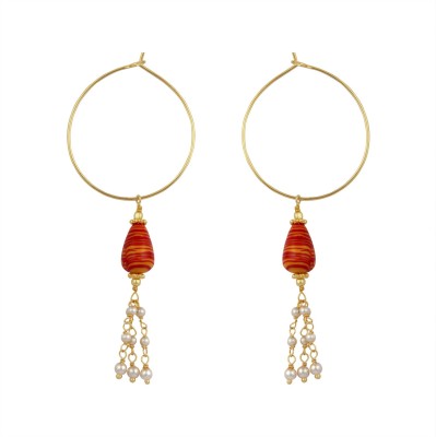 Pearlz Ocean Influence Beads, Pearl Alloy Hoop Earring