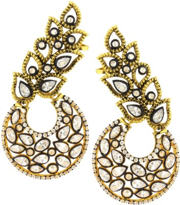 the jewelbox Designer Flower Brass Clip-on Earring