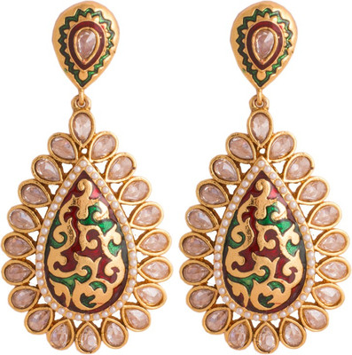 

Grace Jewels BEAUTIFUL MEENAKARI AND KUNDAN Alloy Dangle Earring