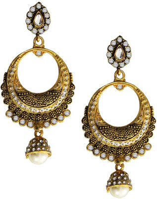 

Being Women Elegant Oxidised Gold Plated Fashion Alloy Chandbali Earring