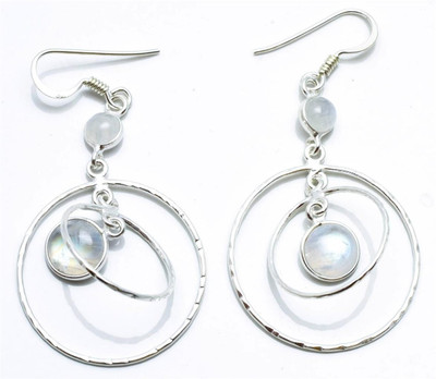 

YugshaJewels Moonstone Sterling Silver Dangle Earring
