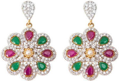 

Taj Pearl Designer Ad Alloy Drop Earring