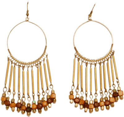 

VR Designers Links and Beads Metal, Wood Dangle Earring
