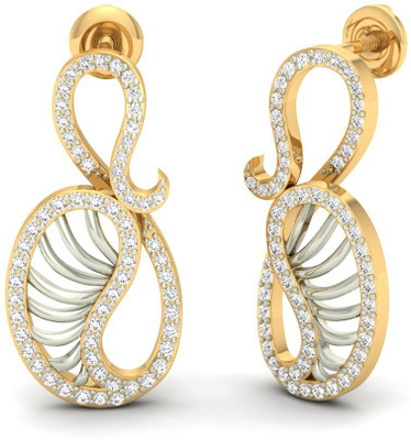 

Jewels5 Pneuma Yellow Gold 18kt Diamond Stud Earring(Rhodium Plated)