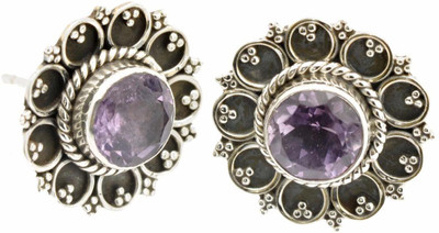 

YugshaJewels Elegant YJE-1416 Amethyst Sterling Silver Stud Earring