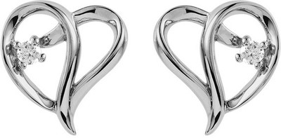 

Kataria Jewellers Hearts Diamond Silver Stud Earring