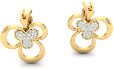 

Jewels5 Adena Yellow Gold 14kt Diamond Stud Earring(Rhodium Plated)