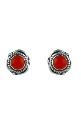

Abhooshan Precious Stones Coral Sterling Silver Stud Earring