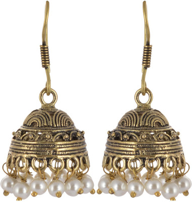 

Subharpit White Jhumki Love Theme Wise Beads Metal Jhumki Earring