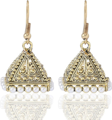 

Crazytowear Spring Sparkle Golden Alloy Jhumki Earring