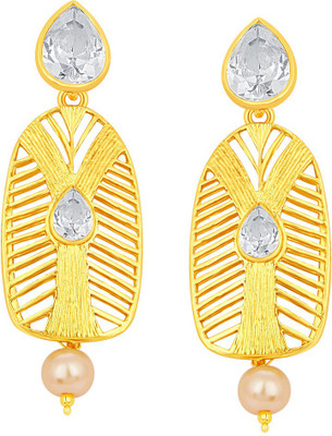 

Sukkhi Artistically Gold Plated American Diamond Alloy Dangle Earring
