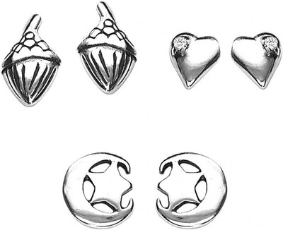 12% OFF on Taraash Fruit Heart Sunstar Sterling Silver Earring Set