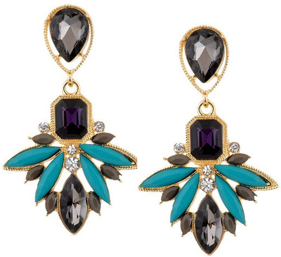 

Aaishwarya Multicoloured Maze Crystal Alloy Drop Earring