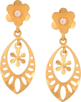 

ZKD Jewels Flower Yellow Gold 22kt Drop Earring