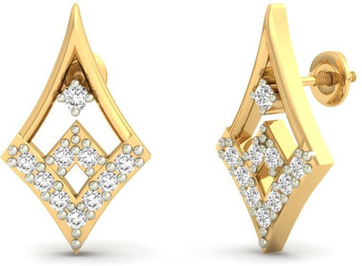 

Jewels5 Abilene Yellow Gold 18kt Diamond Stud Earring(Rhodium Plated)