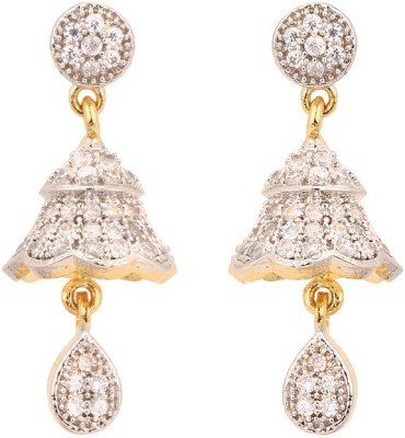 rajwada arts Designer American Diamond Brass Drops & Danglers