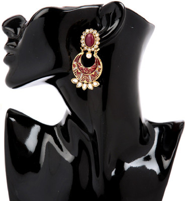 GoldNera Pearl Kundan Alloy Drops Danglers GoldNera Earrings
