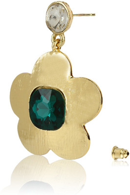 

Moedbuille Stunning Flower Pattern Green Stone Alloy Drop Earring