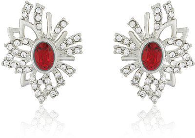mahi Aster Flower Swarovski Crystal Alloy, Brass Stud Earring