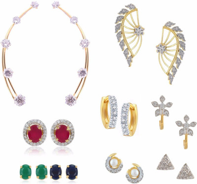 

Parinaaz Style Diva Cubic Zirconia Alloy Earring Set