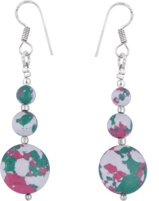 Pearlz Ocean 2.5 Inch Dyed Howlite Multi- Color Alloy Drops & Danglers