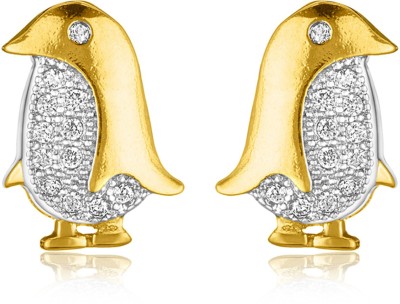 mahi Micro Pave Penguin Cubic Zirconia Alloy, Brass Stud Earring