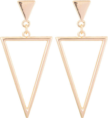

Aaishwarya Golden Toned Inverted Triangular Alloy Dangle Earring