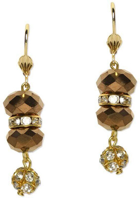 

Blissdrizzle Beautiful Brown Bling Beads Metal Dangle Earring