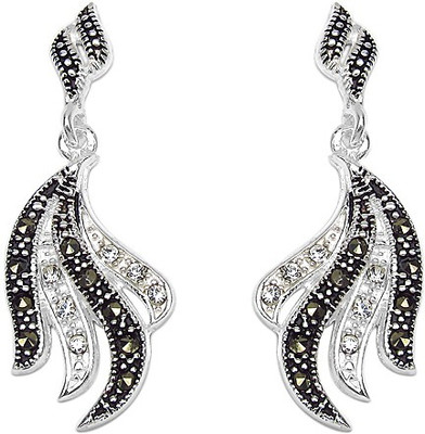 

Johareez Floral Cubic Zirconia Sterling Silver Drop Earring