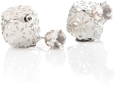 GoldNera Flower Jali Solitaire Alloy Stud Earring GoldNera Earrings
